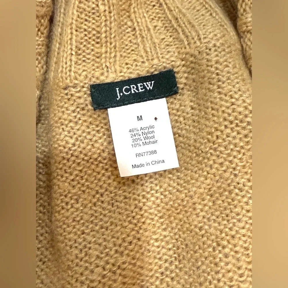 J. Crew Camel Cowl Neck Sweater lightweight sz M